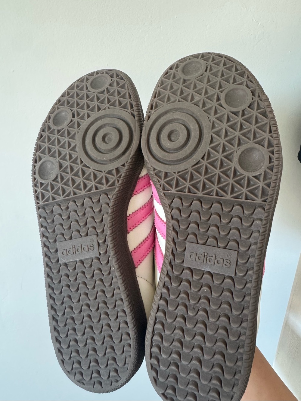 Adidas Cream Samba’s with Pink Three-Stripes - Picture 3 of 5